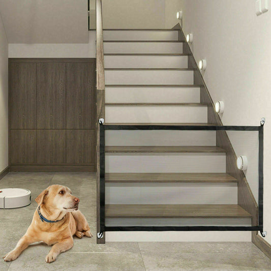 My Friendly™ Pets Dog Cat Baby Safety Gate Mesh Fence Magic Portable Guard Net Stairs Doors