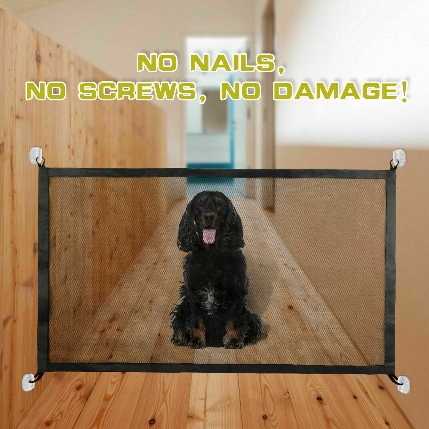 My Friendly™ Pets Dog Cat Baby Safety Gate Mesh Fence Magic Portable Guard Net Stairs Doors