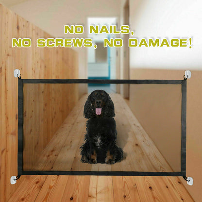 My Friendly™ Pets Dog Cat Baby Safety Gate Mesh Fence Magic Portable Guard Net Stairs Doors