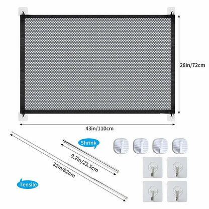 My Friendly™ Pets Dog Cat Baby Safety Gate Mesh Fence Magic Portable Guard Net Stairs Doors