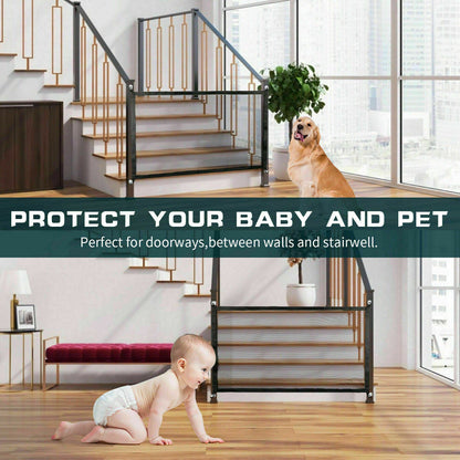 My Friendly™ Pets Dog Cat Baby Safety Gate Mesh Fence Magic Portable Guard Net Stairs Doors