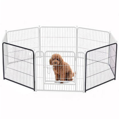 My Friendly™ Metal Material, Foldable Pet Fence With A Door, Suitable For Small, Medium And Large-sized Dogs Outdoors