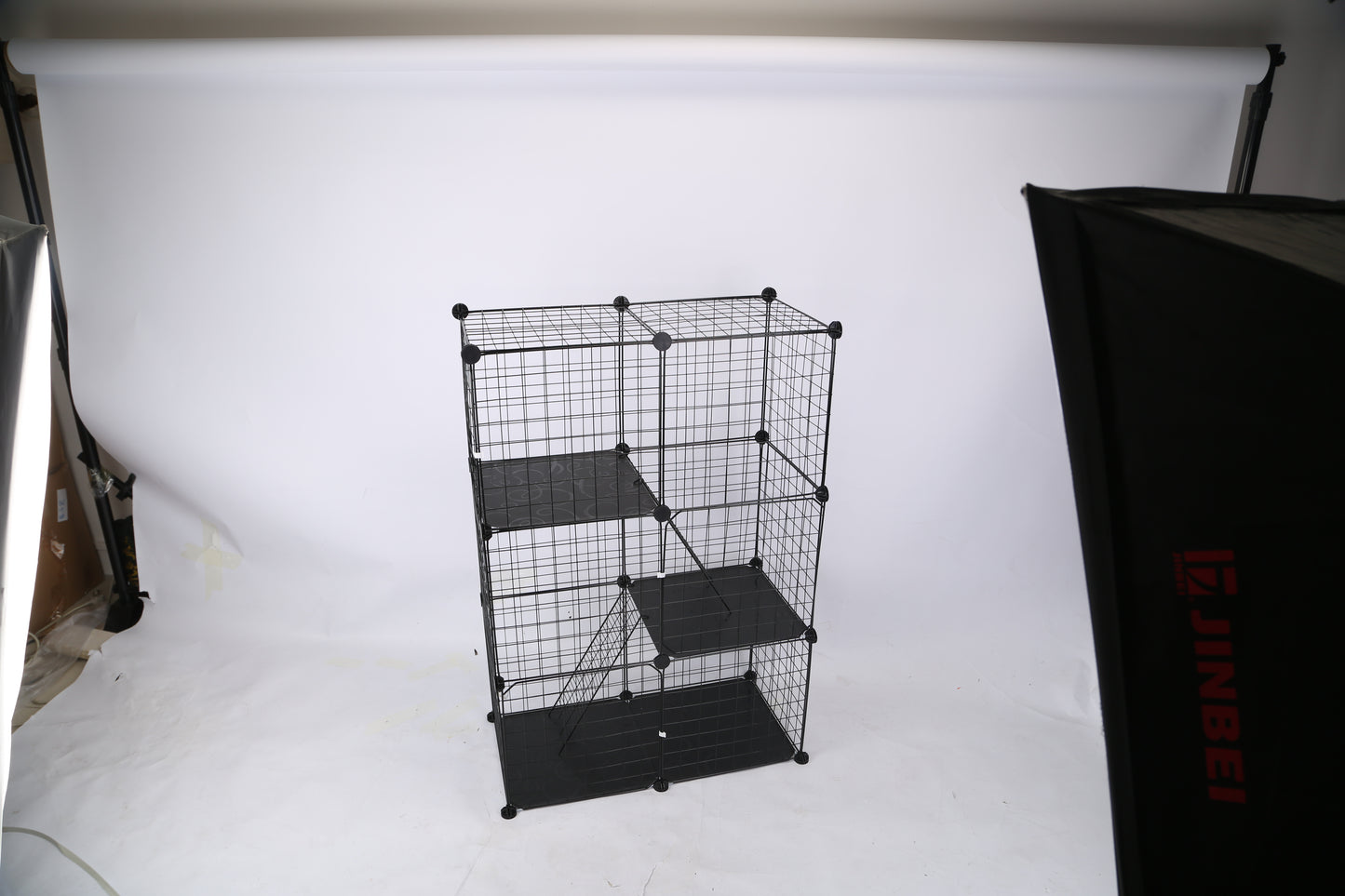 3 Tier Cat Playpen Cage Metal Indoor Cat House Detachable Kitten House With 3 Doors 2 Ladders Large Cat Exercise Place For 1-2 Cats Black