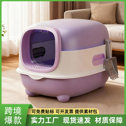 Cross-Border Popular Cat Litter Box, Large Fully Enclosed Uv Intelligent Sterilization Cat Toilet, Anti-Splash, Direct Sales From The Manufacturer