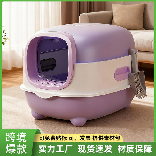 Cross-Border Popular Cat Litter Box, Large Fully Enclosed Uv Intelligent Sterilization Cat Toilet, Anti-Splash, Direct Sales From The Manufacturer