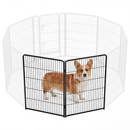 My Friendly™ Metal Material, Foldable Pet Fence With A Door, Suitable For Small, Medium And Large-sized Dogs Outdoors