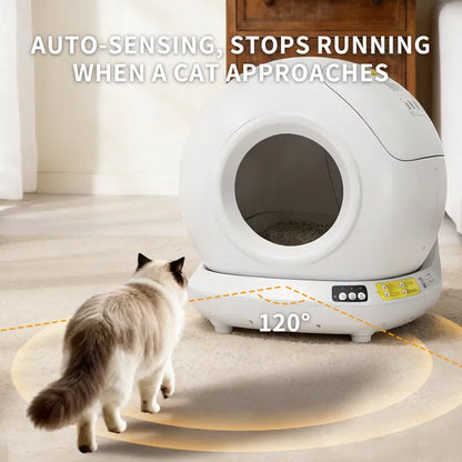 My Friendly™ Best Automatic Cat Litter Box, 78L Fully Enclosed Tu-ya APP Smart Self-Cleaning Litter Box For Multi-Cat Homes
