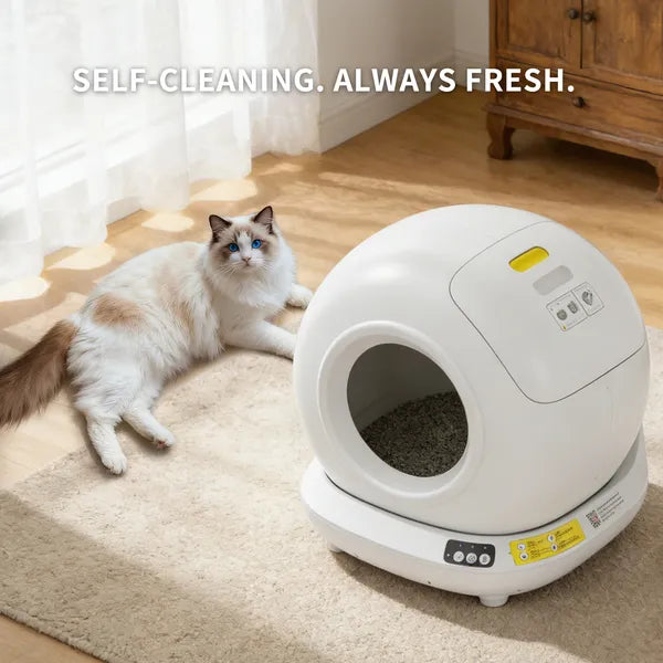 My Friendly™ Best Automatic Cat Litter Box, 78L Fully Enclosed Tu-ya APP Smart Self-Cleaning Litter Box For Multi-Cat Homes