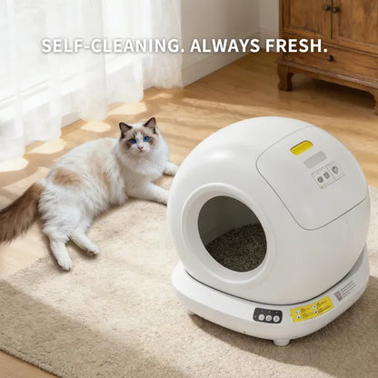 My Friendly™ Best Automatic Cat Litter Box, 78L Fully Enclosed Tu-ya APP Smart Self-Cleaning Litter Box For Multi-Cat Homes