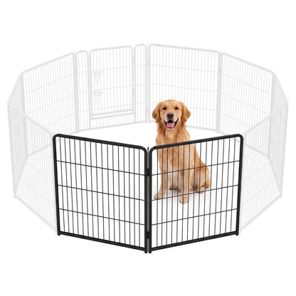 My Friendly™ Metal Material, Foldable Pet Fence With A Door, Suitable For Small, Medium And Large-sized Dogs Outdoors