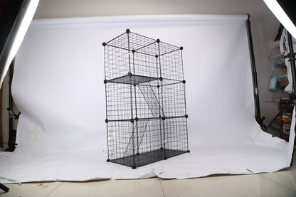 3 Tier Cat Playpen Cage Metal Indoor Cat House Detachable Kitten House With 3 Doors 2 Ladders Large Cat Exercise Place For 1-2 Cats Black